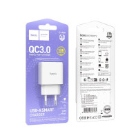 Мережевий зарядний пристрій HOCO C140A Smart single port QC3.0 charger (EU) White (Колір Білий) - фото № 2
