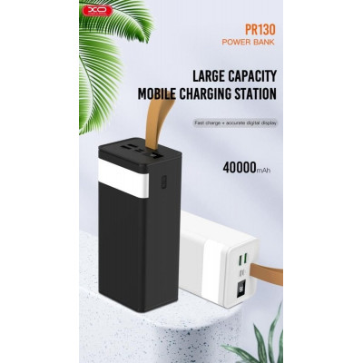 Зовнішній акумулятор XO PR130 40000mAh PD20W+USB QC 22.5W Black - изображение 5