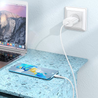 Мережевий зарядний пристрій HOCO N22 Jetta PD25W charger set(Type-C to Type-C)(EU) White (Цвет 7068) - фото № 7