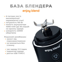 Портативний блендер ENJOY BLEND 63802307 чорний (Цвет чорний) - фото № 5