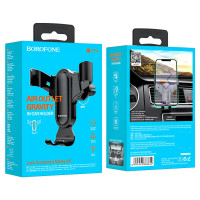 Автотримач для телефона BOROFONE BH74 Rock air outlet gravity car holder Black (Колір Черный) - фото № 8