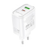 Мережевий зарядний пристрій BOROFONE BA89A Destello PD30W+QC3.0 charger (EU) White (Білий)- № 5
