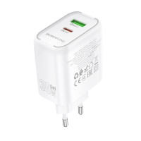Мережевий зарядний пристрій BOROFONE BA89A Destello PD30W+QC3.0 charger (EU) White (Цвет Білий) - фото № 5
