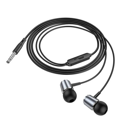 Навушники HOCO M108 Spring metal universal earphones with mic Metal Gray (6931474797575) - изображение 3