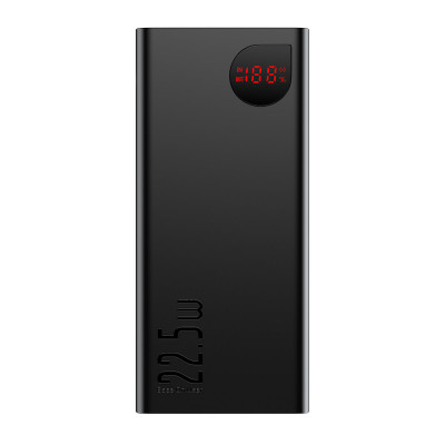Зовнішній акумулятор Baseus Adaman Metal Digital Display Quick Charge Power Bank 20000mAh22.5W Black - изображение 1