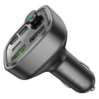 АЗП з FM-модулятором BOROFONE BC48 Broad QC3.0 car BT FM transmitter 18W Black (Колір Черный) - фото № 4