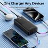 Зовнішній акумулятор Vention 20000mAh Power Bank (Micro-USB + USB-C + USB-A + USB-A) with Built-in USB-C and Lightning Cables 22.5W Black LED Display (7073)- № 5