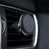 Автотримач для телефона Baseus Magnetic Car Mount Phone Holder with Cable Clip Air Vent Version Cluster Black (Цвет Cluster-Black) - фото № 4