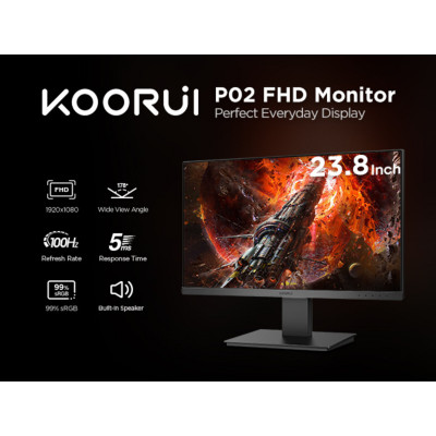 Монітор KOORUI 23.8 Business IPS Black FHD 100HZ (P02) - зображення 2