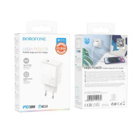 Мережевий зарядний пристрій BOROFONE BA77A Insightful single port PD30W charger White (Цвет 7068) - фото № 3