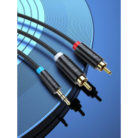 Аудіокабель Vention 3.5MM Male to 2-Male RCA Adapter Cable 1M Black (BCLBF) (Колір Черный) - фото № 6