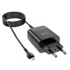 Мережевий зарядний пристрій HOCO C86A Illustrious dual port charger with digital display set(Micro) Black (6931474746290) - зображення 3