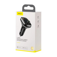 АЗП з FM-модулятором Baseus T Shaped S-13 Car Bluetooth MP3 Player (PPS Fast Charger Edition) Black (Колір Черный) - фото № 8
