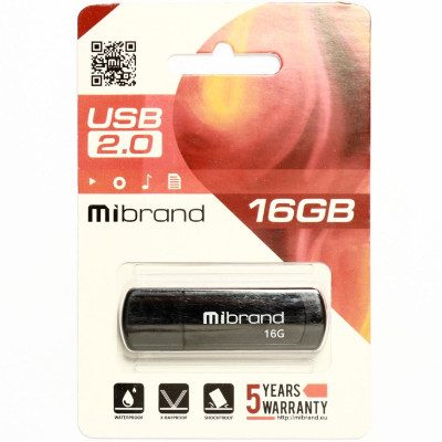 Flash Mibrand USB 2.0 Grizzly 16Gb Black (MI2.0/GR16P3B) - изображение 2