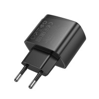 Мережевий зарядний пристрій HOCO CS61A Bright PD30W+QC3.0 charger (EU) Black (Цвет 7073) - фото № 6