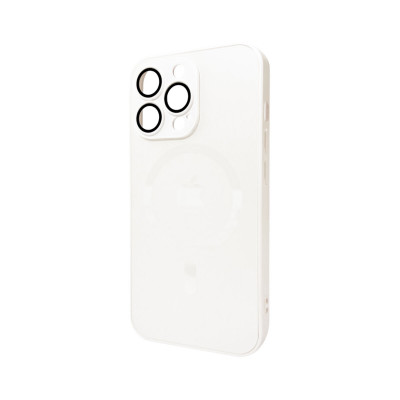 Чохол для смартфона AG Glass Matt Frame Color MagSafe Logo for Apple iPhone 13 Pro Pearly White (AGMattFrameMGiP13PWhite) - изображение 1