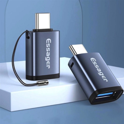 Адаптер Essager Soray OTG (USB Female to Type-C Male) Адаптер USB3.0 серый (EZJAC-SRA0G) (EZJAC-SRA0G) - изображение 3