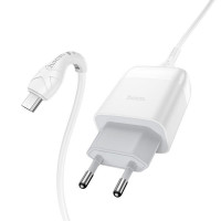 Мережевий зарядний пристрій HOCO C72Q Glorious single port QC3.0 charger set(Micro) 18W White
