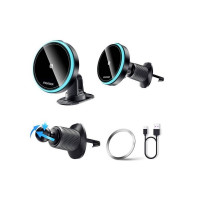 Автотримач для телефона з БЗП ESSEGER element magnetic wireless charging car holder 15W Black (Цвет 7073) - фото № 3