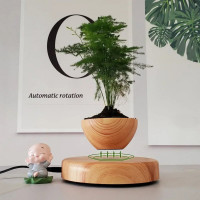 Магнітний левітаційний горщик для рослин HCNT Magnetic Levitating Pot M10-PS Wood Grain (Цвет Дерево) - фото № 3