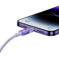 Кабель Baseus Explorer Series Fast Charging Cable with Smart Temperature Control USB to iP 2.4A 1m Purple (Колір Фиолетовый) - фото № 7