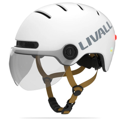 Захисний шолом Livall L23 (M) Ivory White (54-58см), сигнал стопів, додаток,зйомний візор - изображение 1