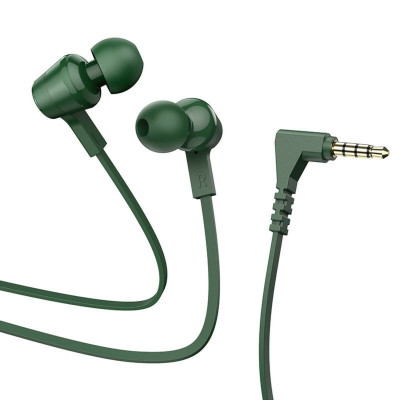 Навушники HOCO M86 Oceanic universal earphones with mic Army Green - зображення 1