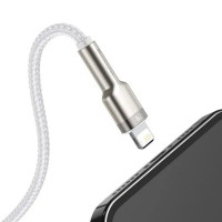 Кабель Baseus Cafule Series Metal Data Cable USB to IP 2.4A 1m White (Цвет Білий) - фото № 6
