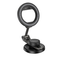Автотримач для телефона HOCO H77 View folding magnetic ring car holder (center console) Black Metal Gray (Колір Black Metal Gray) - фото № 6