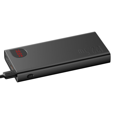 Зовнішній акумулятор Baseus Adaman Metal Digital Display Quick Charge Power Bank 20000mAh22.5W Black - изображение 4