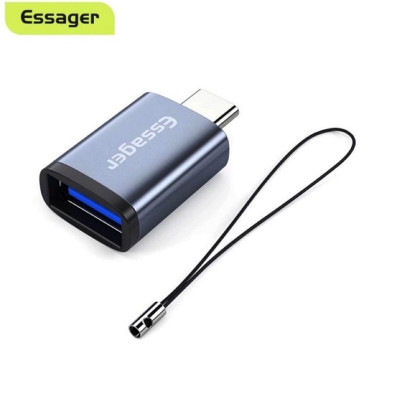 Адаптер Essager Soray OTG (USB Female to Type-C Male) Адаптер USB3.0 серый (EZJAC-SRA0G) (EZJAC-SRA0G) - изображение 2