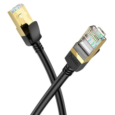 Кабель HOCO US02 Level pure copper gigabit ethernet cable(L=3M) Black - зображення 1