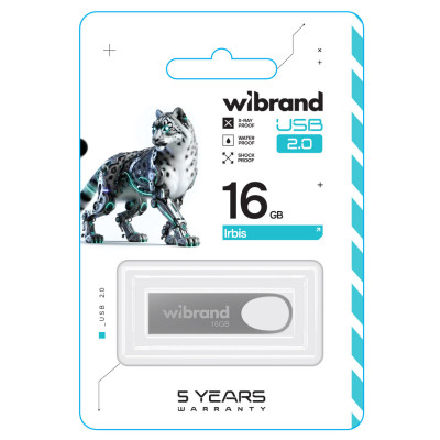 Flash Wibrand USB 2.0 Irbis 16Gb Silver - зображення 2