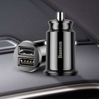 Автомобільний зарядний пристрій Baseus Grain Car Charger 3.1A Black (Колір Черный), Атикул k10413 |  купить на VILKI.NET - фото № 1