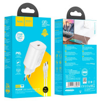 Мережевий зарядний пристрій HOCO N22 Jetta PD25W charger set(Type-C to Type-C)(EU) White (Цвет 7068) - фото № 8