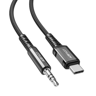 Кабель ACEFAST C1-08 Аудиокабель USB-C — 3,5 мм из алюминиевого сплава Черный - изображение 1