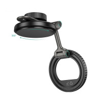 Автотримач для телефона HOCO H77 View folding magnetic ring car holder (center console) Black Metal Gray (Колір Black Metal Gray) - фото № 5