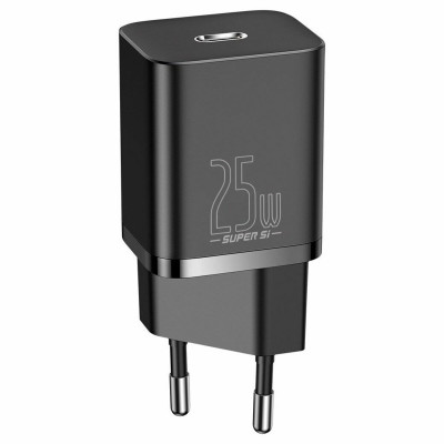 Мережевий зарядний пристрій Baseus Super Si Quick Charger 1C 25W EU Black (CCSP020101) - зображення 1