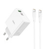 Мережевий зарядний пристрій HOCO C113A Awesome PD65W dual port(1A1C) charger White (Белый)- № 2