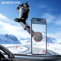 Автотримач для телефона BOROFONE BH125 Roman magnetic car holder (center console) Black and Red (Колір Black-Red) - фото № 8