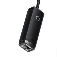 USB-Hub Baseus Lite Series Ethernet Adapter USB-A to RJ45 LAN Port (1000Mbps) Black (Колір 7073) - фото № 4
