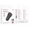 Автомобільний зарядний пристрій BOROFONE BZ19 Wisdom dual port car charger set(Type-C) Black (7073)- № 4