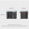 Зарядний пристрій Vention 3-Port USB (C + A + A) Universal Travel Adapter (20W/18W/18W) Black (FJCB0) - зображення 4