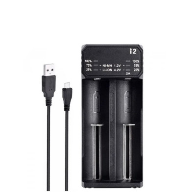 Зарядний пристрій ESSAGER Battery Charger with LED Indicator For 2 LED Black - изображение 1