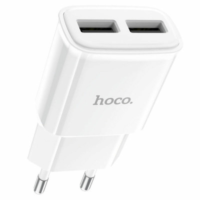 Мережевий зарядний пристрій HOCO C88A Star round dual port charger White (6931474749499) - зображення 2
