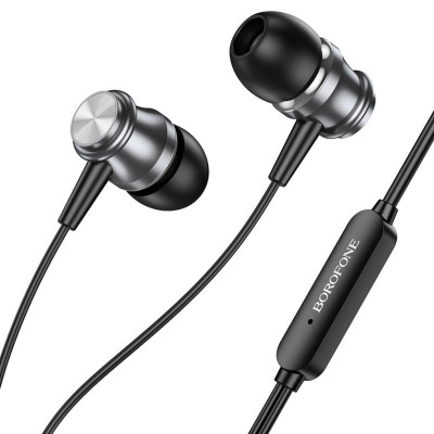 Навушники BOROFONE BM75 Platinum metal universal earphones with microphone Metal Gray (BM75MG) - зображення 3