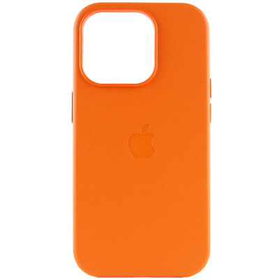 Чохол для смартфона Leather AAA Full Magsafe IC for iPhone 14 Pro Max Orange - зображення 1