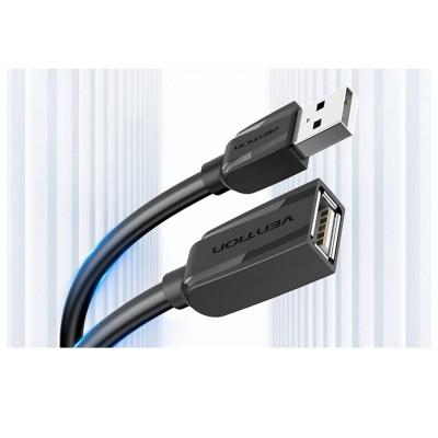 Кабель Подовжувач Vention USB2.0 Extension Cable 3M Black (VAS-A44-B300) - зображення 2