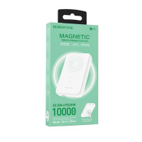 Зовнішній акумулятор BOROFONE BJ47 Quick PD20W magnetic wireless fast charging power bank(10000mAh) White (Колір 7068) - фото № 2