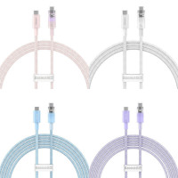 Кабель Baseus Explorer Series Fast Charging Cable with Smart Temperature Control Type-C to Type-C 100W 2m Stellar White (Колір Stellar White) - фото № 4